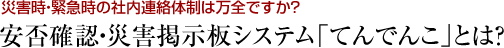 安否確認・災害確認システム「てんでんこ」とは？